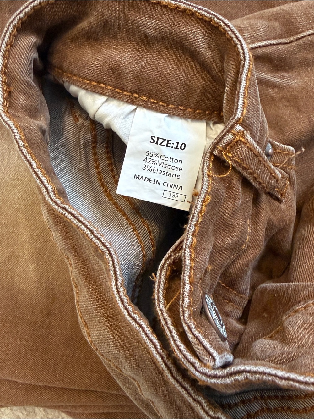 Straight Leg Women’s Jeans in Brown - Picture 6 of 6